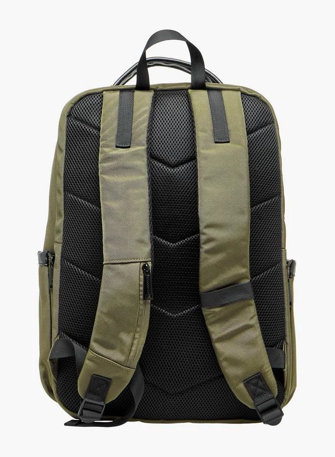 Lee Cooper KHAKI Textured Backpack With Adjustable Shoulder Straps for Men | Best Price UAE